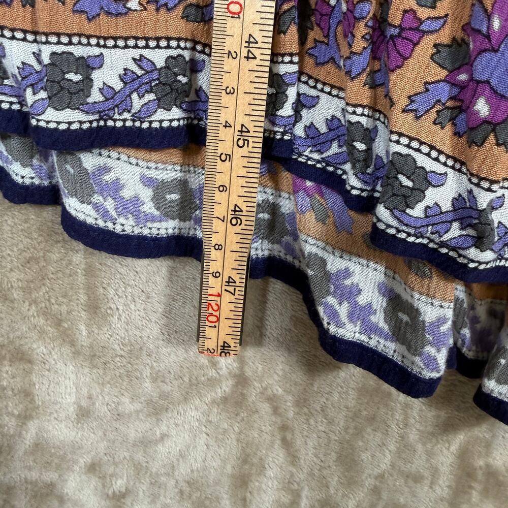 Modern Soul Bohemian Folk Print Gypsy Midi Dress Purple Size 6 - Picture 8 of 9